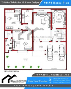 50x50 House Plan | 10 Marla House Plan