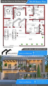 50x50 House Plan | 10 Marla House Map