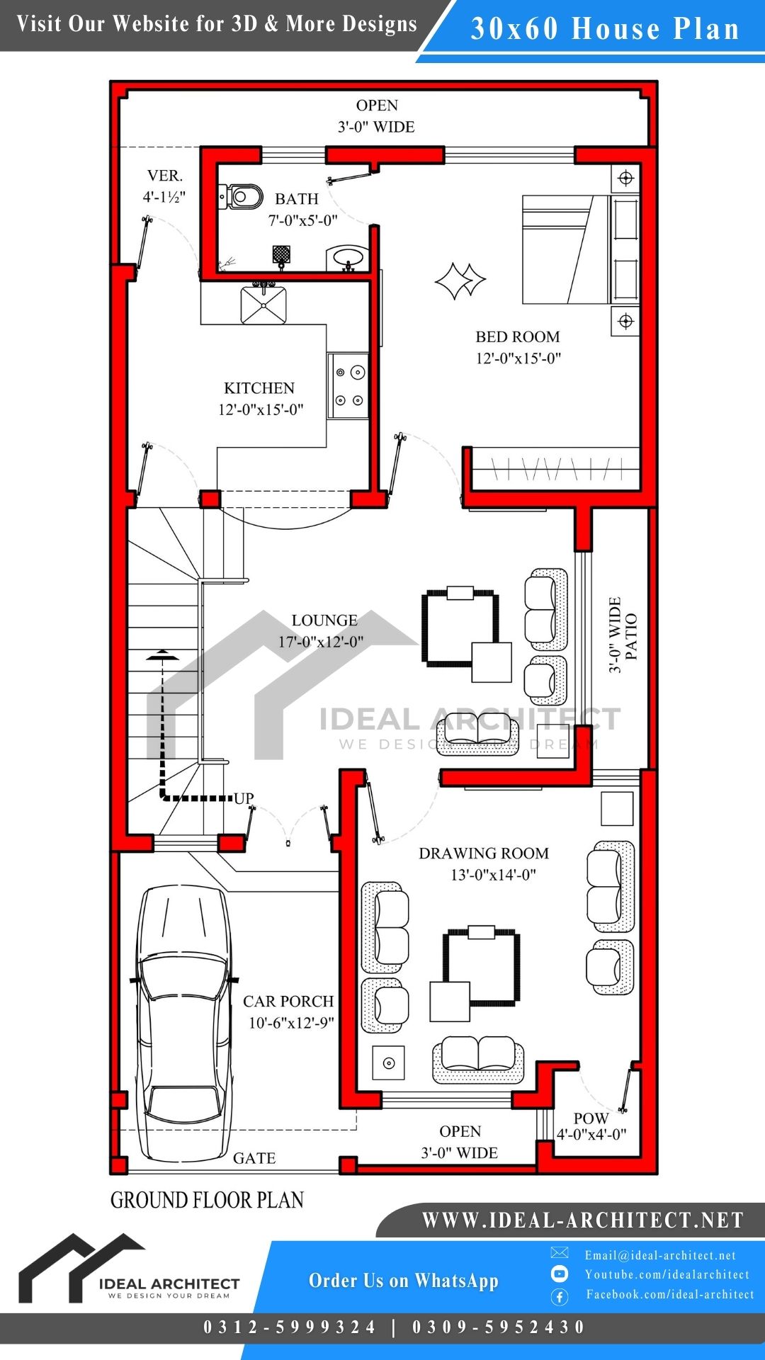 30x60 House Plan | 8 Marla House Plan