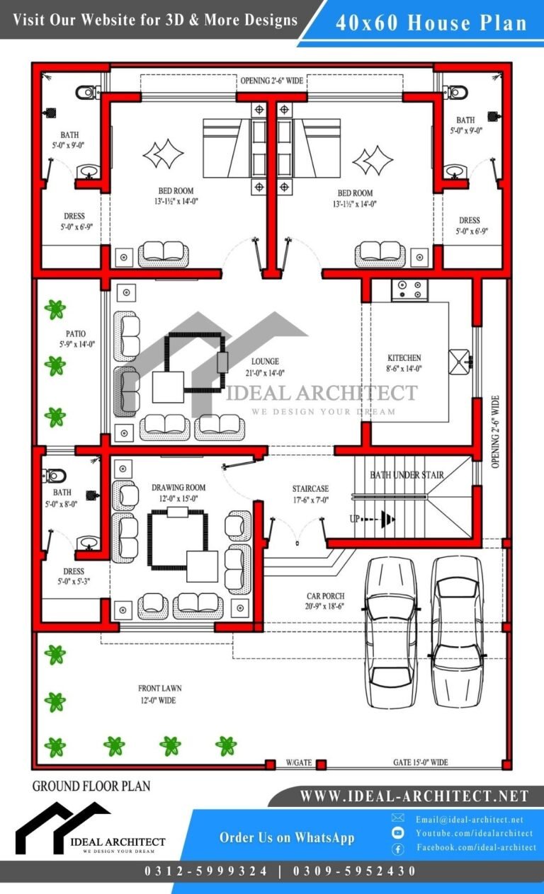 40x60 House Plan | House Plan for 10 Marla