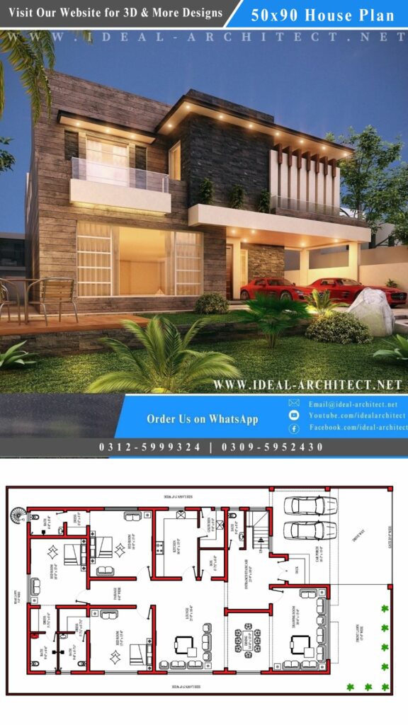 House Plan, House Plans | House Plan Drawing, House Plan Drawings | House Designs | 1 Kanal House Design