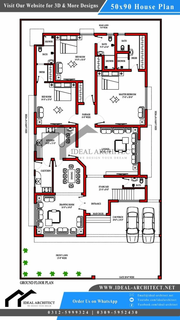 House Plan for 1 Kanal, House in Pakistan Designs, Home Designs Pakistan