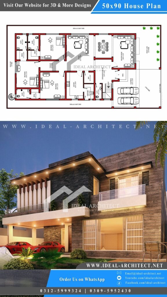 1 Kanal House Design Islamabad, 1 Kanal House Design 3D, 1 Kanal House Design DHA Lahore