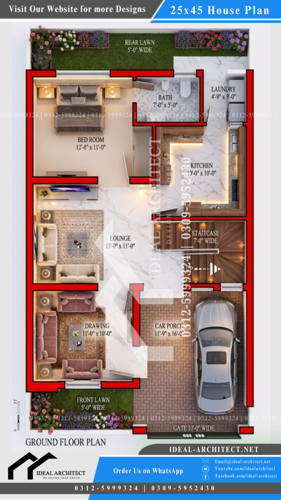 25x45 House Plan and 5 Marla House Layout Plan