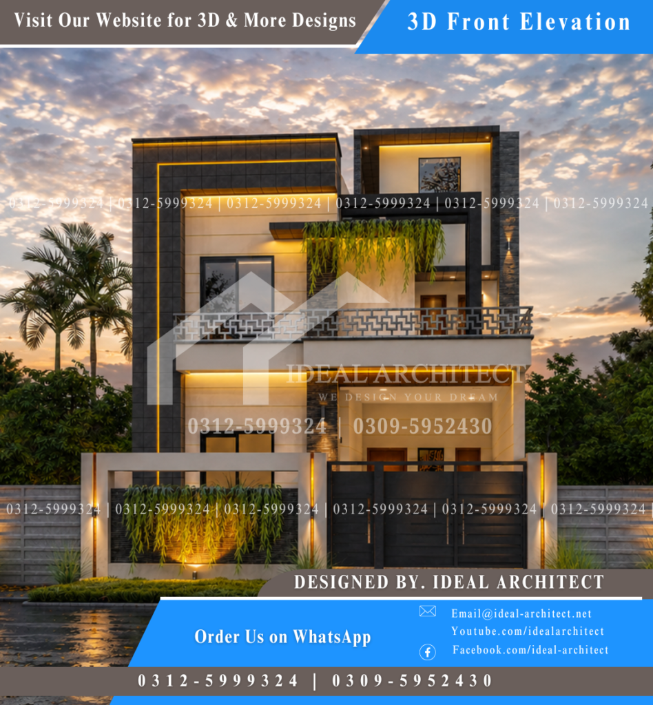 5 Marla House Design and 25x45 House Front Design Elevation