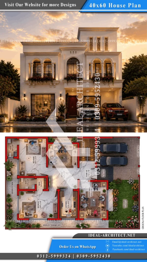 10 marla house design double story pakistan complete layout with 5 bedrooms
