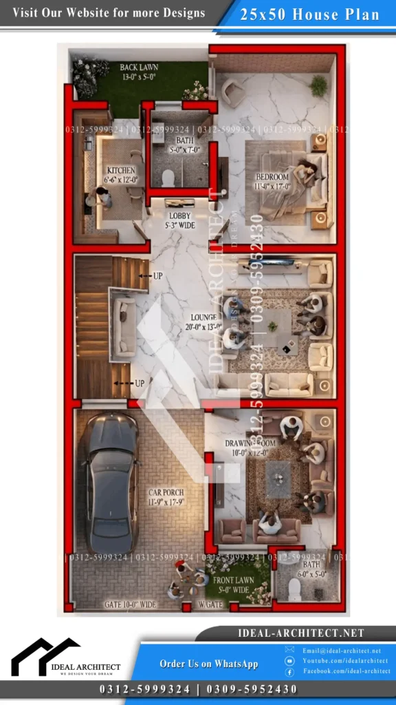 25x50 House Plan 5 Marla House Plan