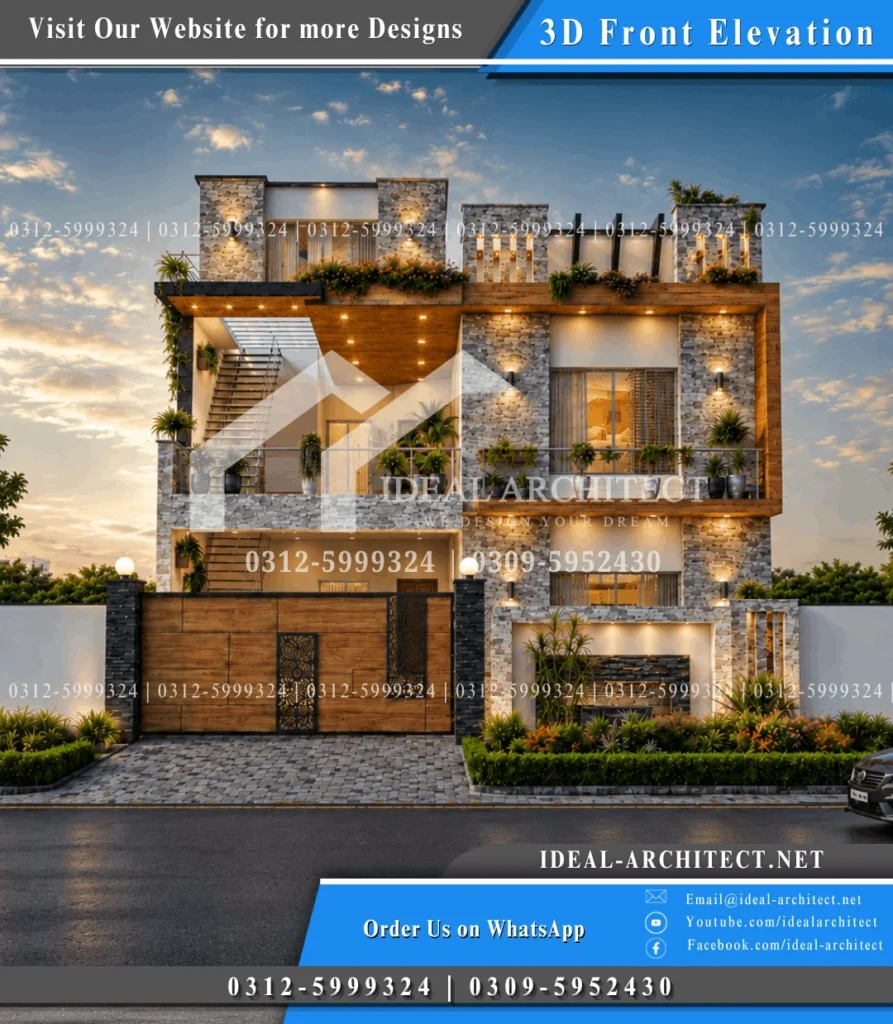 30x45 house front design 5 marla house elevation