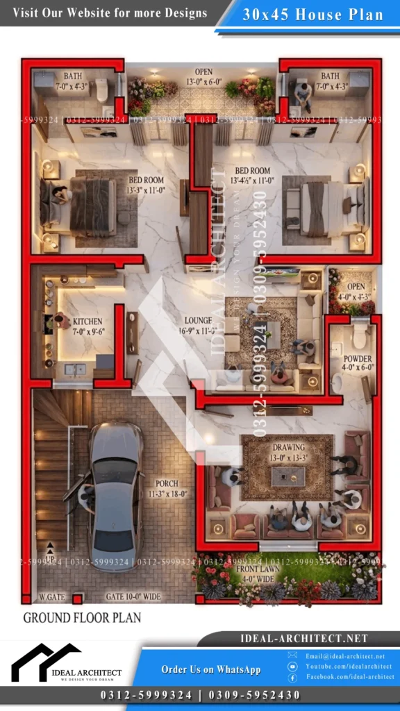 30x45 house plan 5 marla house plan