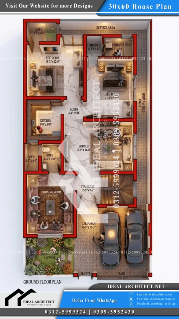 30x60 house plan layout map Pakistan