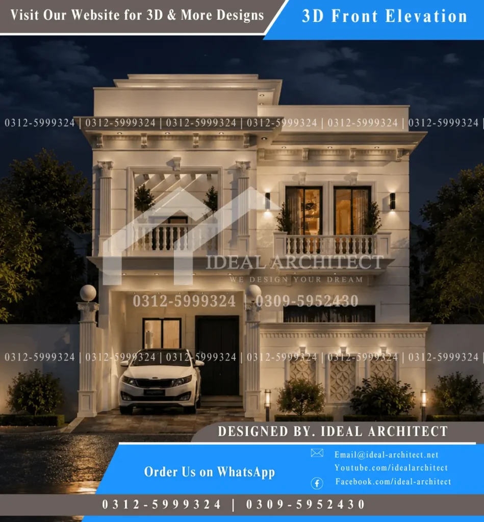 5 marla house design 3d 25x45 house design pakistan home design 5 marla night view exterior lighting