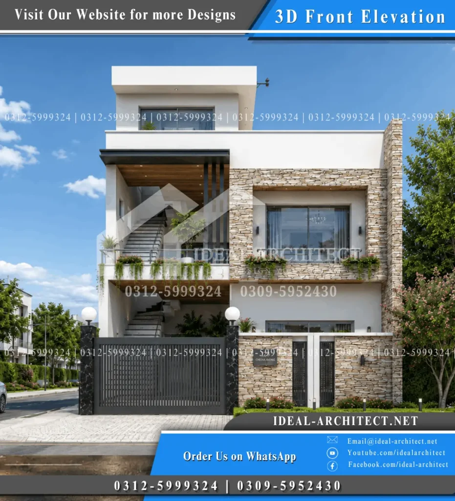 5 marla house design 3d