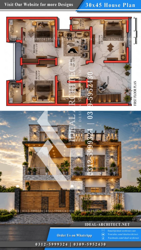 5 marla house design in pakistan 3d