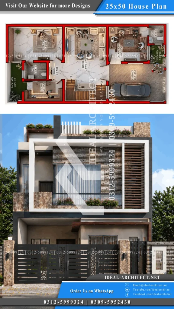 5 Marla House Plan Double Story