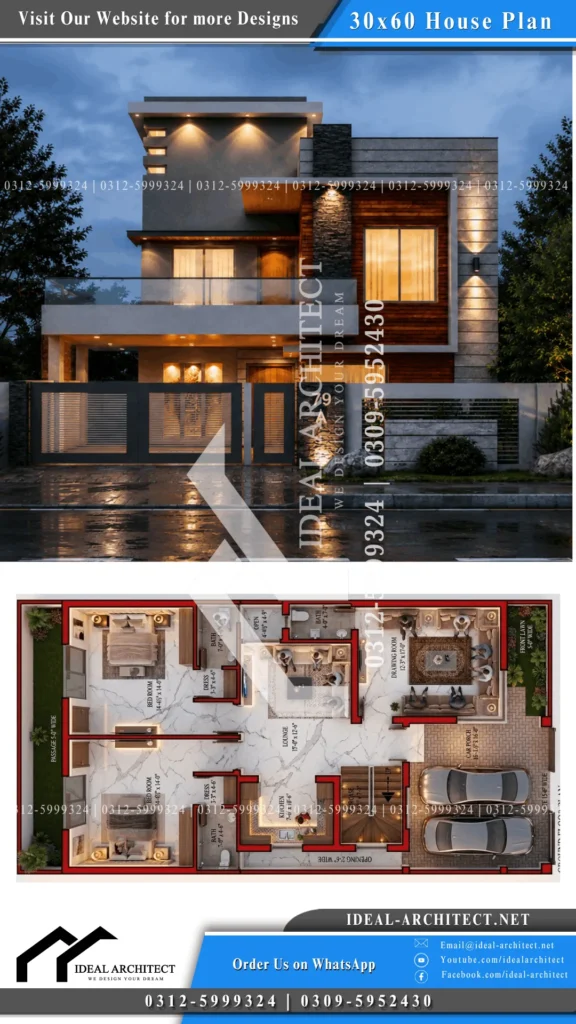Best 8 Marla House Plan & Design in Pakistan | 30x60 Modern House Plan Ideas 3 8 marla house front design in pakistan
