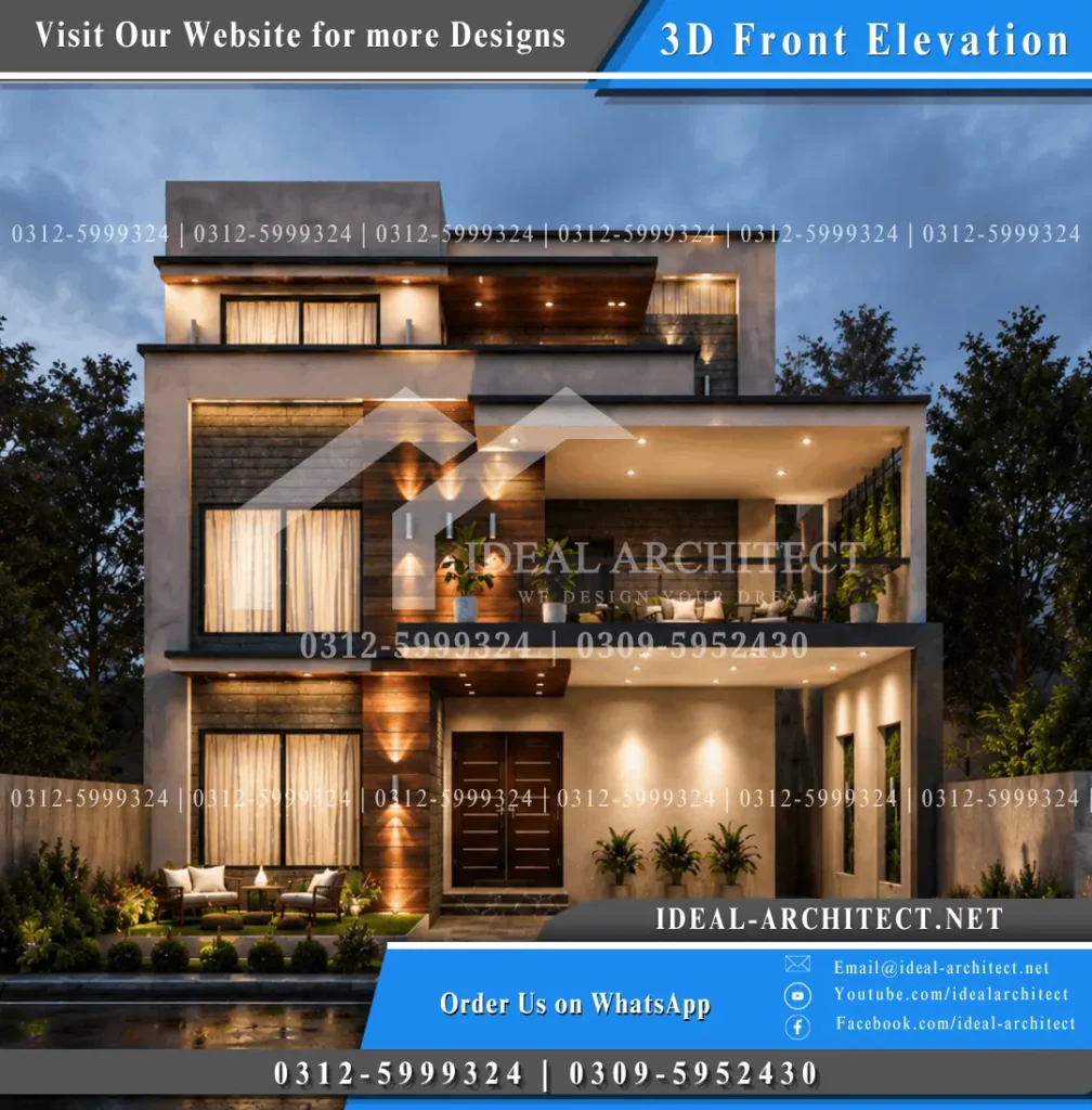 modern 8 marla house design 3d front elevation Pakistan