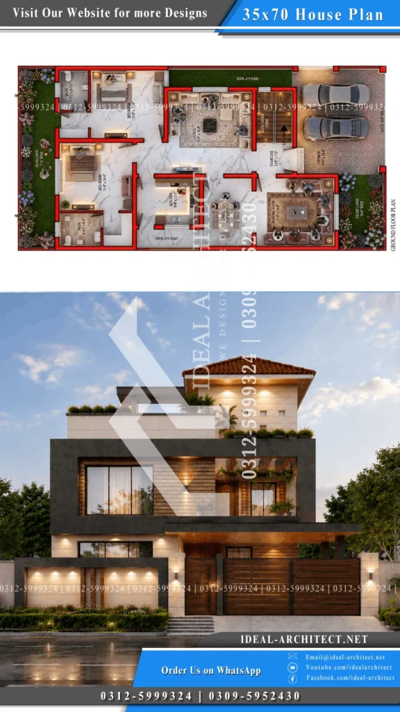 10 Marla House 3D Design Pakistan — Ghar Ka Naksha, Map aur Front Elevation Guide 3 10 marla front elevation Pakistan modern spanish house design