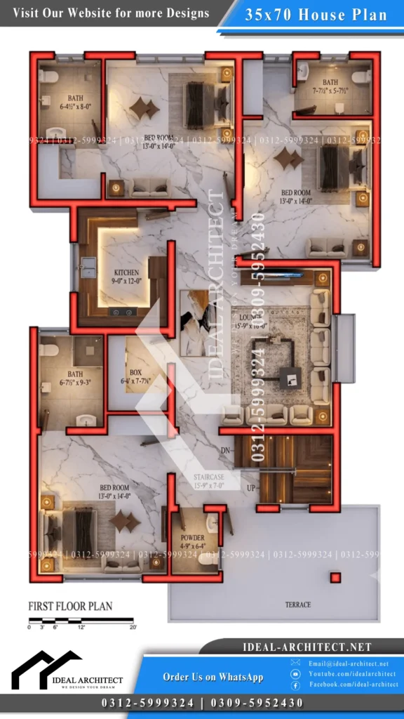 10 marla ghar ka naksha 35x70 house plan layou