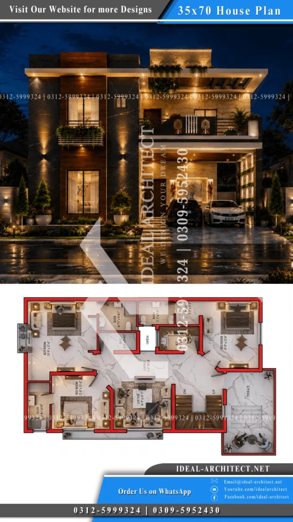 10 marla house 3d design front elevation Pakistan modern