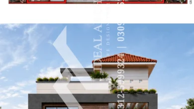 10 marla house 3d design Pakistan daytime elevation front view
