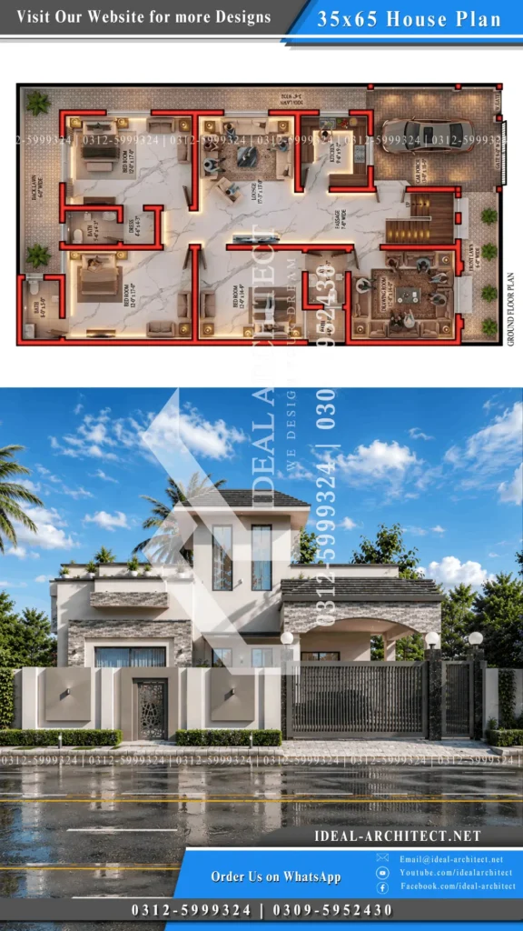 10 Marla House Design 3D | House Elevation Design 1 10 Marla House Elevation