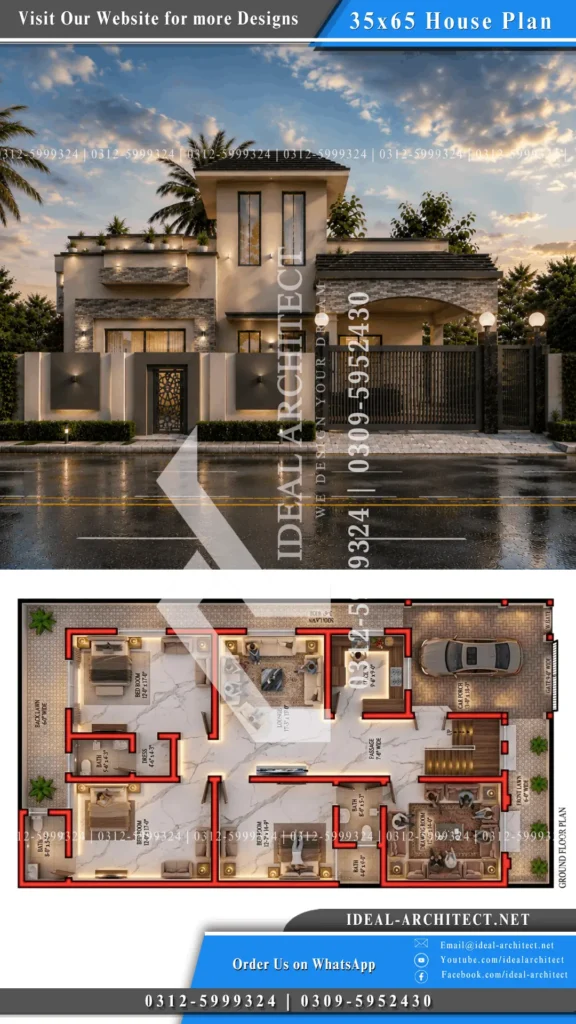 10 Marla House Design 3D | House Elevation Design 5 10 Marla House Plan