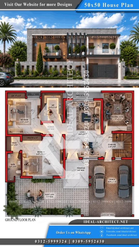 10 Marla House Plan Layout