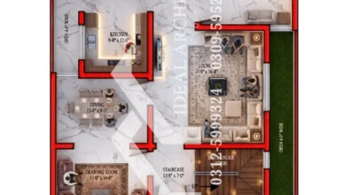 10 marla house plan map layout design