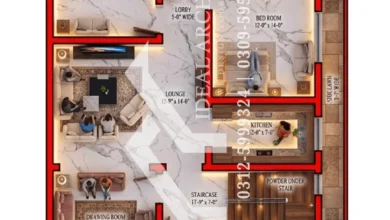 35x65 house plan 10 marla house map layout design Pakistan
