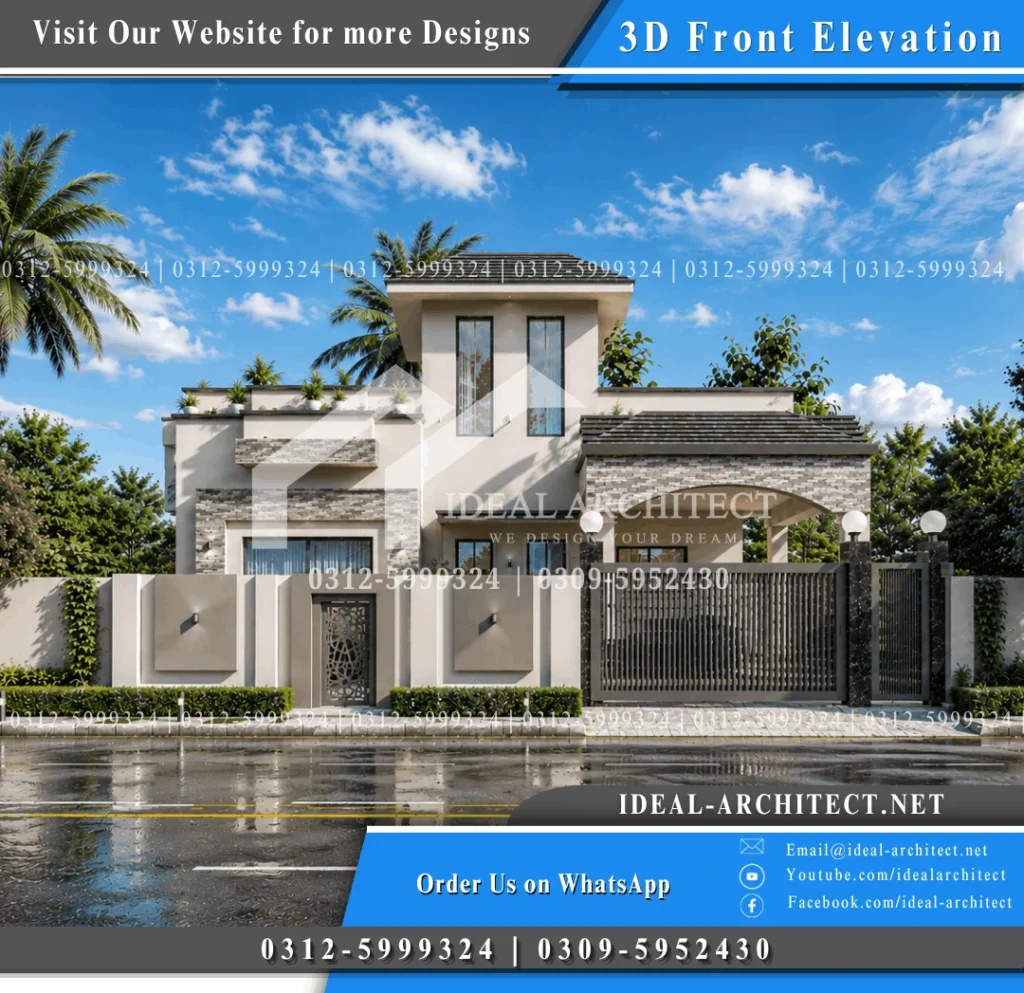 10 Marla House Design 3D | House Elevation Design 8 35x65 house plan 3d