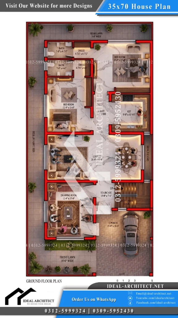 35x70 house plan design pakistan