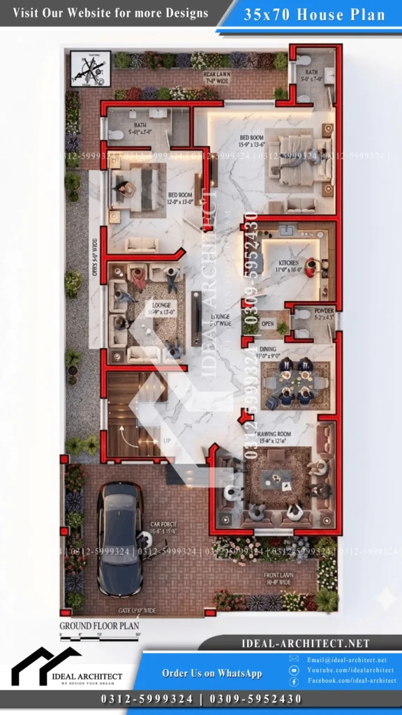 35×70 House Plan Pakistan 35x70 house plan Pakistan layout design