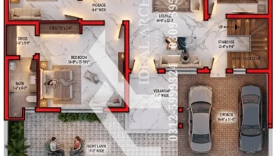 50x50 House Plan 10 Marla House Map Ghar Ka